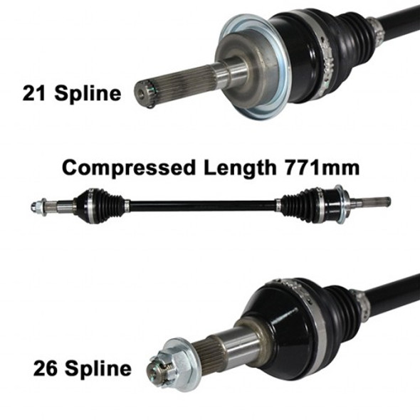 ArmorTech Front Right CV Axle StockLength 15-16 for Can-Am Maverick 1000 STD DPS