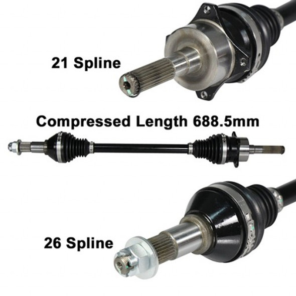 ArmorTech Front +6" Right Extended CV Axle 12 13 14 15 fits Can-Am Renegade 1000