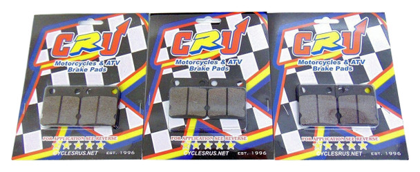 CRU Rear Brake Caliper Pads for Yamaha 87-06 YFZ350 Banshee 350 Qty3 ReplaceFA84