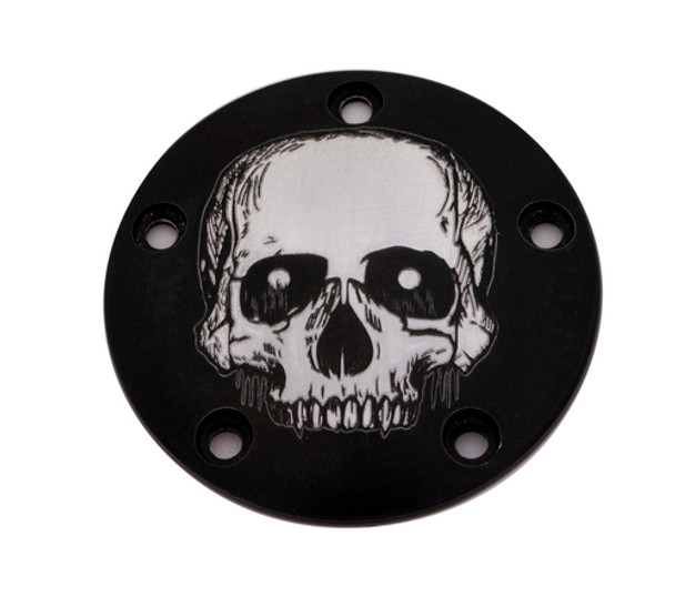Black Skull Timer Points Cover Custom Engraving SKUL33-04BG