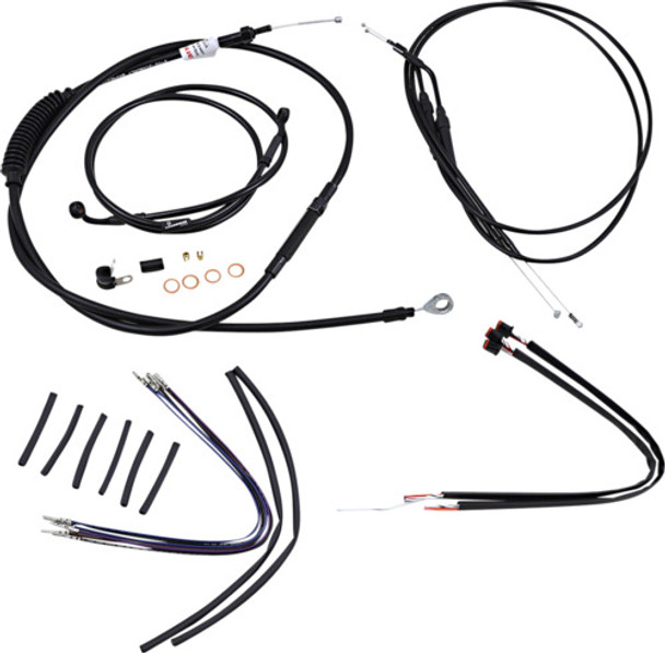 14" Ape Hanger Cable Kit Non-ABS Black Burly Brand B30-1107