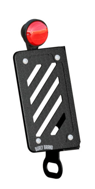 Slash Cut Vertical LED Tail Light License Plate Kit Black Burly Brand B13-3001TB
