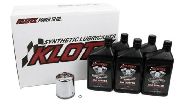 Klotz Oil Change Kit 5 qt 20W50 for Evo Big Twin 1984-1999