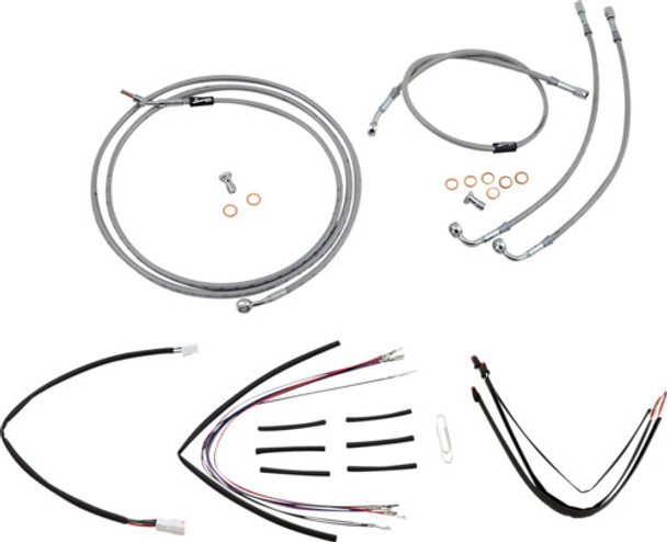 14" Ape Hanger Cable Kit Non-ABS Stainless Steel Burly Brand B30-1155