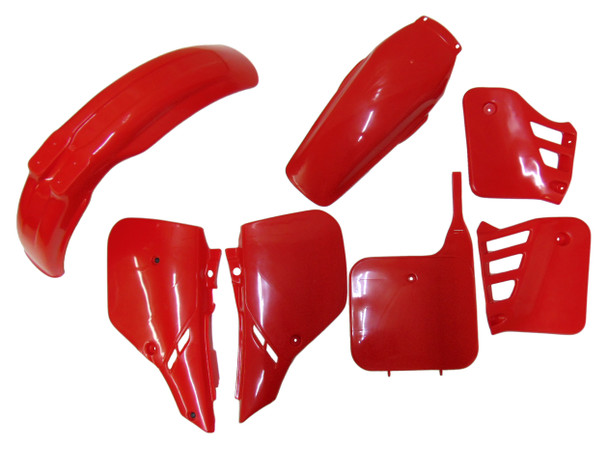 Body Plastic Side Cover Fairing Kit Cherry Fighting Red for Honda 88 CR 125