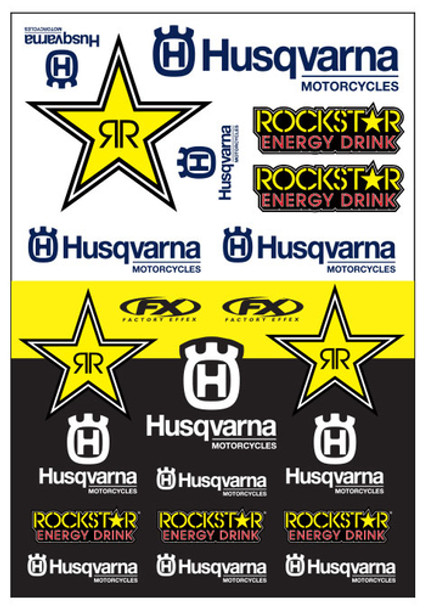Factory Effex Husqvarna Rockstar Racing Sticker Sheet 22-68632