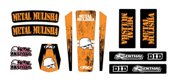 Factory Effex Metal Mulisha Universal Sticker Trim Kit Black/Orange 23-50560