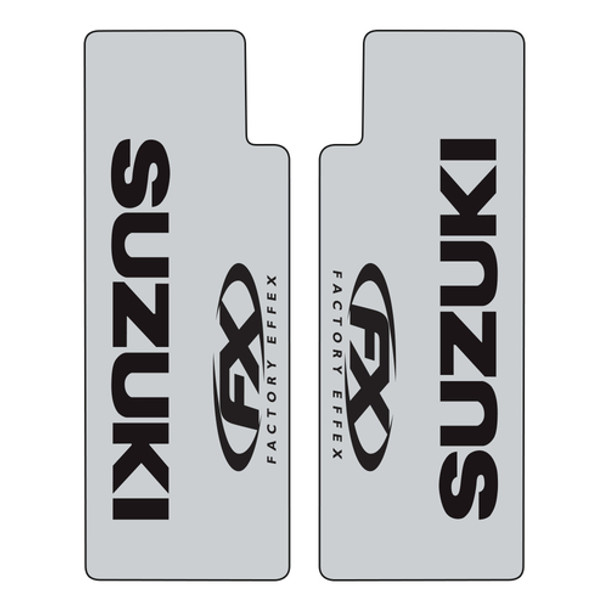 Factory Effex Suzuki Clear Upper Fork Shield Stickers Black 08-38404