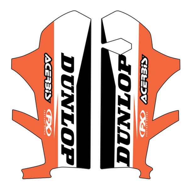 FX Lower Fork Guard Sponsor Stickers 26-40542 for KTM SX/SXF125-450 23 XC/XCF 23