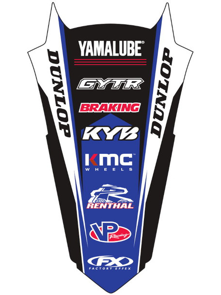 Factory Effex Rear Fender Sticker 25-32204 for Yamaha YZ85 22