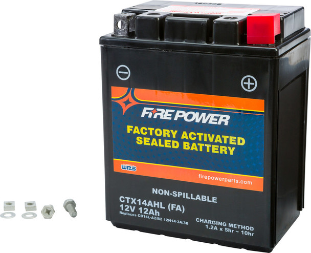 Fire Power Battery CTX14AHL / CB14L-A2 Sealed Factory Activated