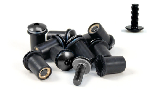 Factory Effex 8pk Black Dome Windscreen Screw Kit 15-36027