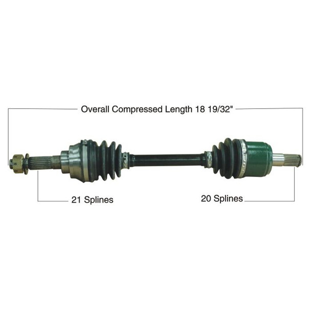 Tytaneum Front Left/Right CV Axle 813-0105 for Kawasaki Prairie 400 4x4 97-02