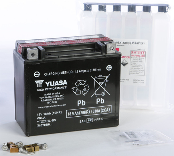 Yuasa AGM Maintenance-Free Battery YTX20HL-BS for Snowmobile