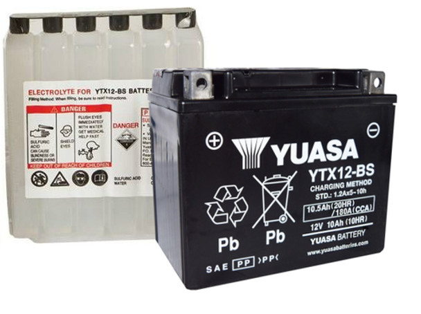 Yuasa AGM Maintenance-Free Battery YTX12-BS for Motorcycle