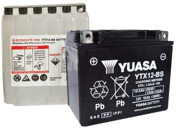 Yuasa AGM Maintenance-Free Battery YTX12-BS for ATV/SXS