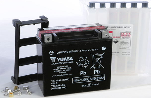 Yuasa AGM Maintenance-Free Battery YTX20HL-BS-PW for ATV/SXS