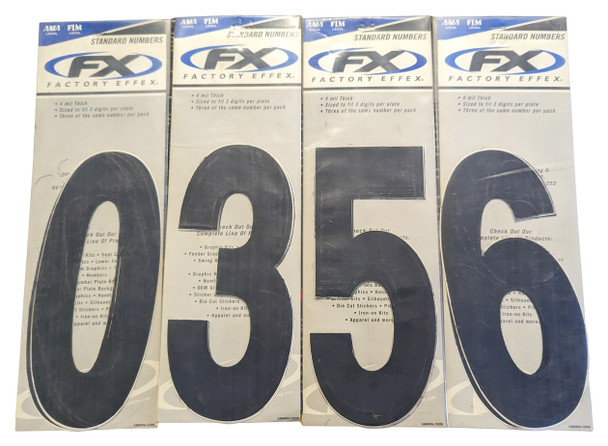 Factory Effex Standard Number 8in x 3.5in Black #0 x5 #3 x4 #5 x4 #6 x10 23 Pack