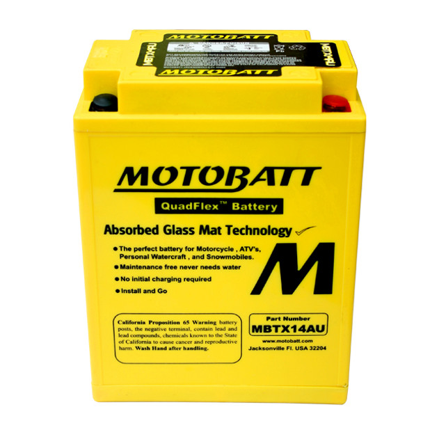MotoBatt AGM Battery 87-99 for Yamaha YFM 350 Big Bear 2006-10 YFM 350 Wolverine