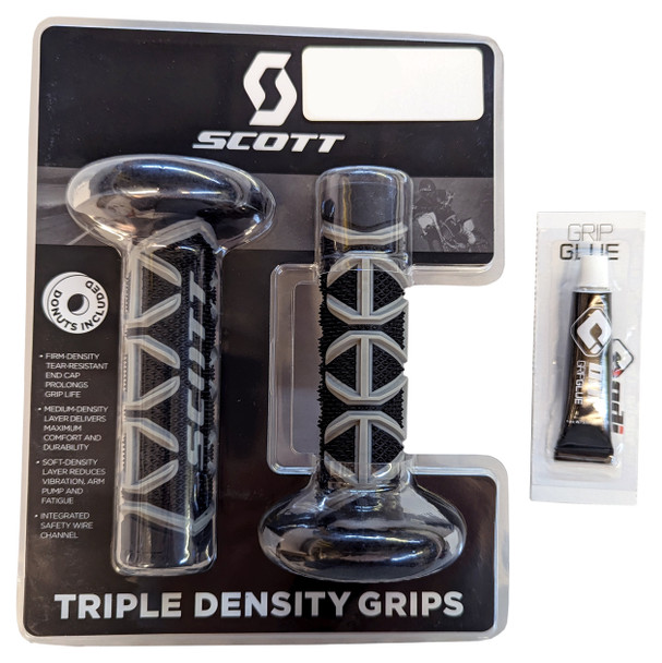 Scott Diamond 7/8 Grips MX Gray and Black fits Honda Kawasaki Yamaha with Glue