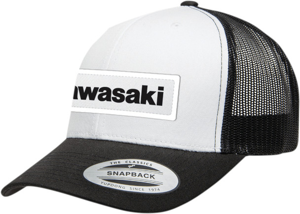 メアリー J ブライジ　キャップ FX Kawasaki Throwback Snapback Mesh Curved-Bill Hat Black White 25
