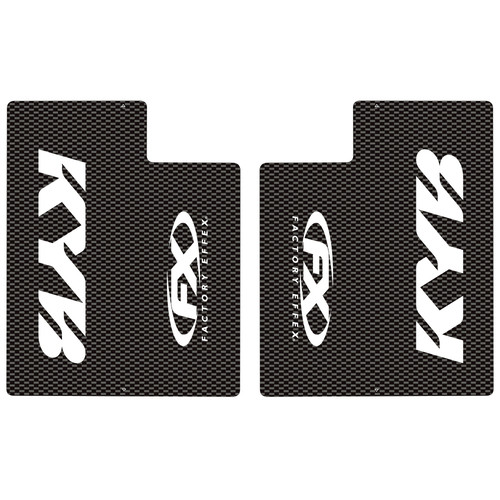 Factory Effex KYB Carbon Upper Fork Shield Stickers White 10-38012