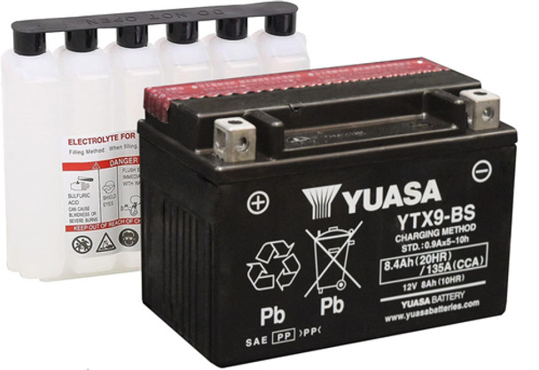 Yuasa AGM Maintenance-Free Battery YTX9-BS for Motorcycle