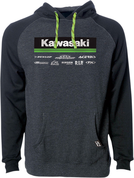 Factory Effex Kawasaki 2021 Racewear Pullover Hoodie Charcoal/Black