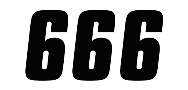 Factory Effex 3pk 6in Factory Number 6 Stickers Black 08-90046