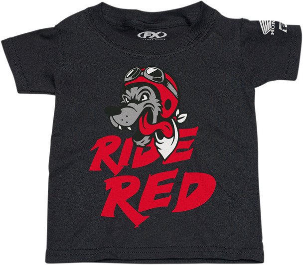 Factory Effex Honda Ride Red Wolf Toddler Short Sleeve Shirt Black