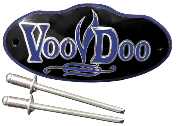 Voodoo Blue Exhaust Badge VEBBU for Voodoo Mojo/Sidewinder/Performance