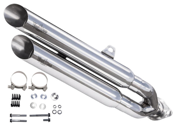 Voodoo Polished Dual Stacked Mufflers VESPYL3P for Can-Am Spyder GS RS 2013-2016