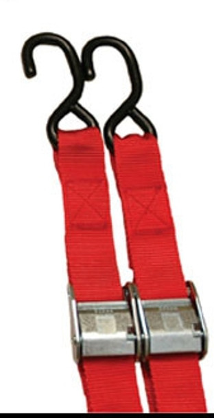 Armor Tech Motorcycle ATV Tie Down Straps Push Button 1 1/2 x 68 Red Pair
