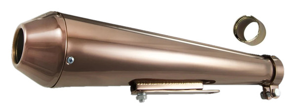 Voodoo Copper Cafe 17in Reverse Cone Muffler 1.5in-1.78in Inlet Stainless