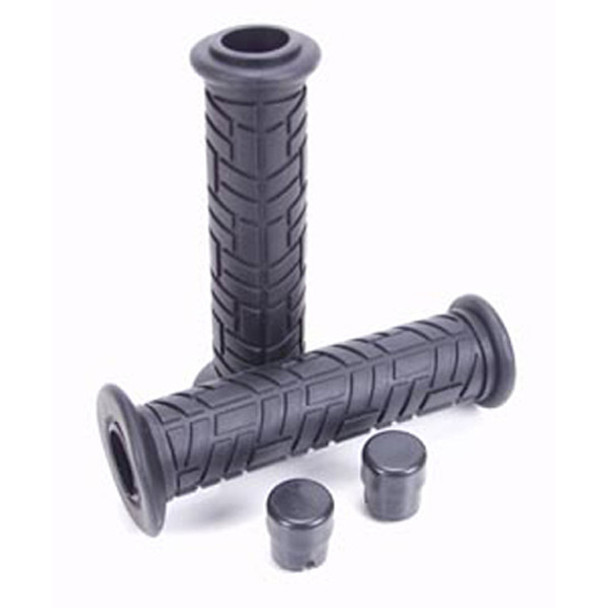 Motorcycle Black Grips 7/8" Handlebar For Honda Kawasaki Suzuki Yamaha