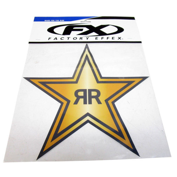 Factory Effex 12in Rockstar Logo Sticker Yellow 15-94730