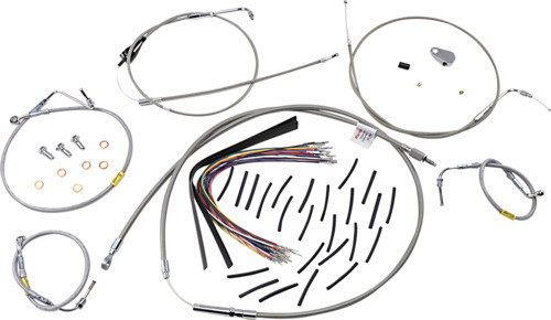 13" Ape Hanger Cable Kit Cruise Control Stainless Steel Burly Brand B30-1296