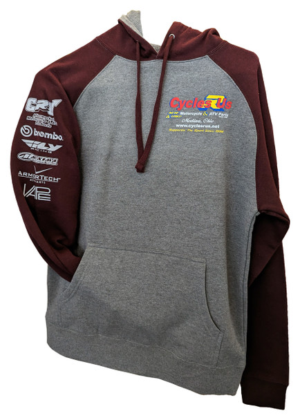 Cycles R Us Logo ATV Burgundy Gray Hoodie Sweatshirt Small Cycles R Us Logo ATV Burgundy Gray Hoodie Sweatshirt Small