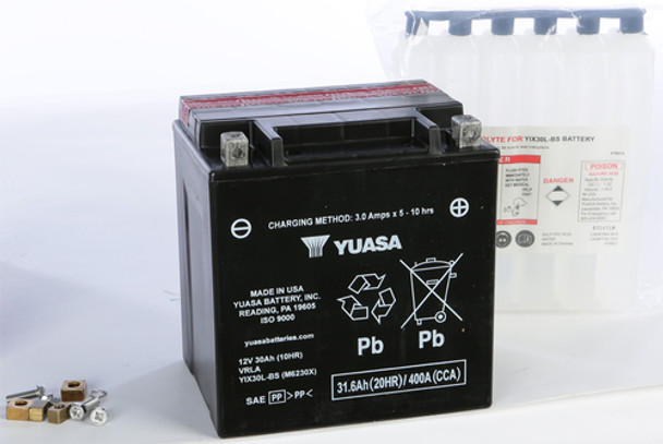 Yuasa AGM Maintenance-Free Battery YIX30L-BS for ATV SXS
