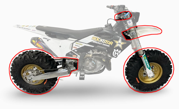 BVC Big Wheel Kit fits Husqvarna 2014-25 FC250 Black Front Fender Anodize Swing