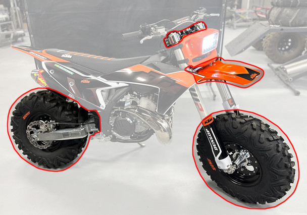 BVC Big Wheel Kit for KTM 07-25 SX 125 250 300 Anodize Swing White Fender Kanati