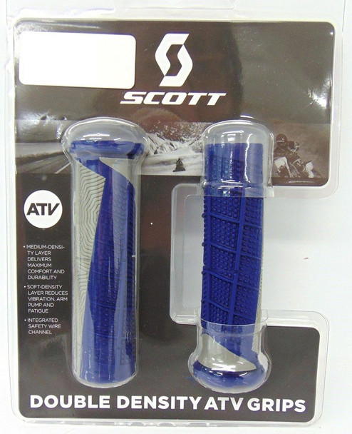 Scott Deuce 7/8 Grips ATV Grey And Blue for Honda Kawasaki Yamaha Suzuki Polaris