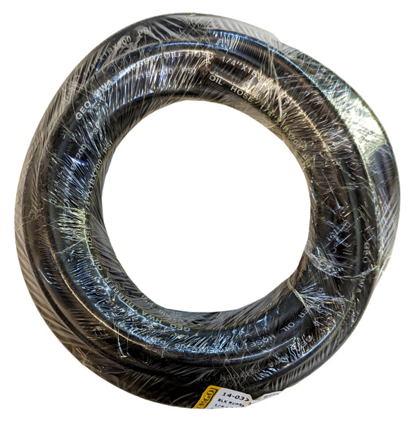 Roll of 25 feet 1/4 inch 6.4mm Reinforced Black Rubber Gas Fuel Line Hose