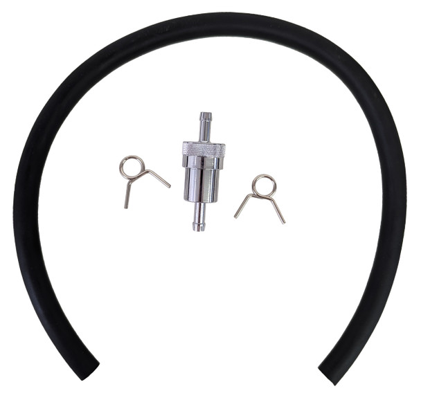 EMGO Inline 5/16 Fuel Filter Chrome w/ Line for Honda GL 1000 1100 1200 Goldwing