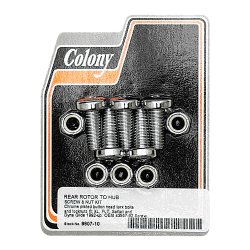 Rear Brake Rotor Hardware Kit Torx Colony 9807-10 replaces 43567-92