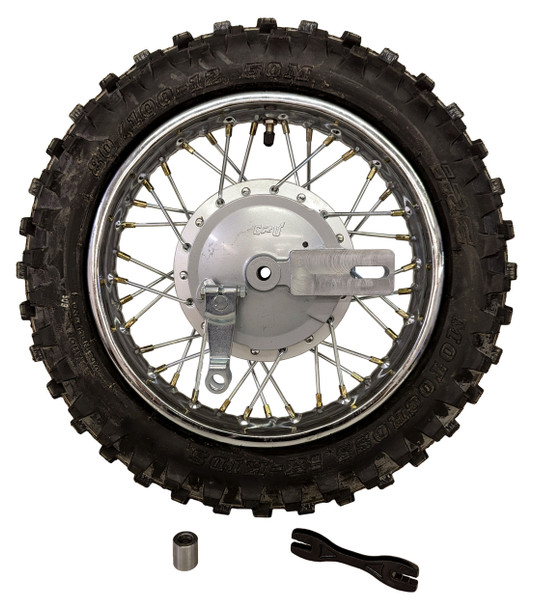 Complete Rear Rim Wheel Brake Sprocket Assembly with Tire for Yamaha PW 80 PW80