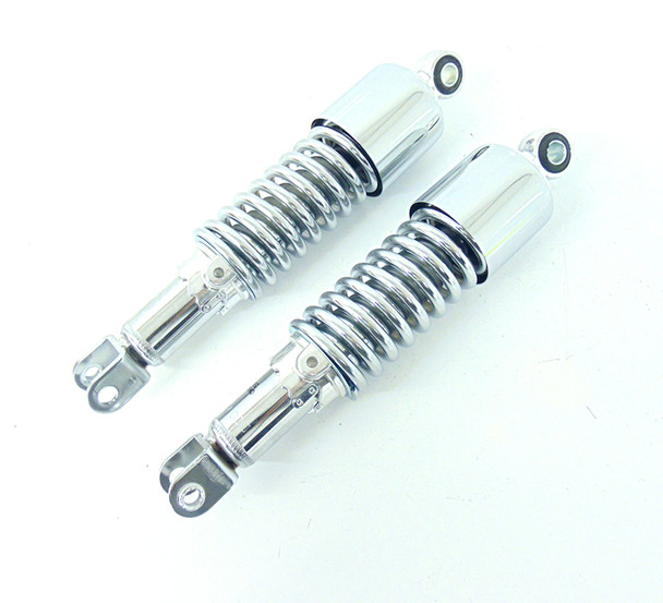 Chrome Rear Shorty Bobber Lowering Shocks Eye to Clevis 290mm 11.4" Honda Suzuki