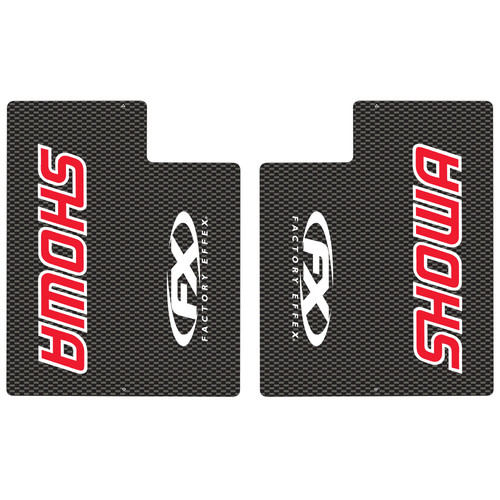 Factory Effex Showa Carbon Upper Fork Shield Stickers Red 02-7010