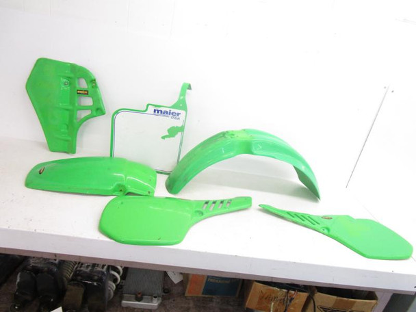 84 Kawasaki KX 125 used Maier Front Rear Fender Number Plate  1984