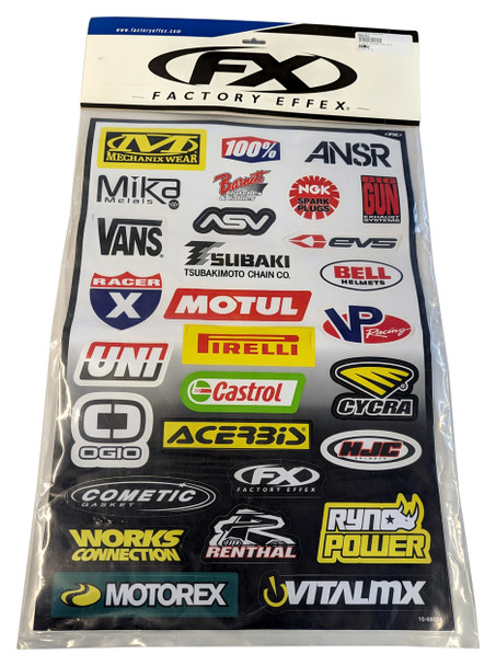Factory Effex Sponsor Sticker Kits Sponsor Kit C 13" x 19" sheet 10-68004